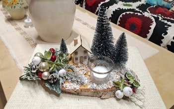 Vianočné aranžmány na dreve